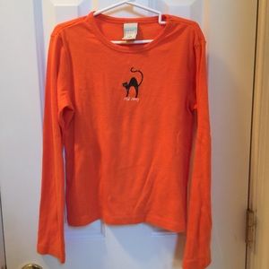 OldNavy Halloween cat orange long sleeve shirt